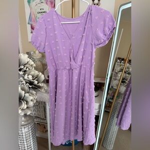 SHEIN Lilac Textured Midi Dress